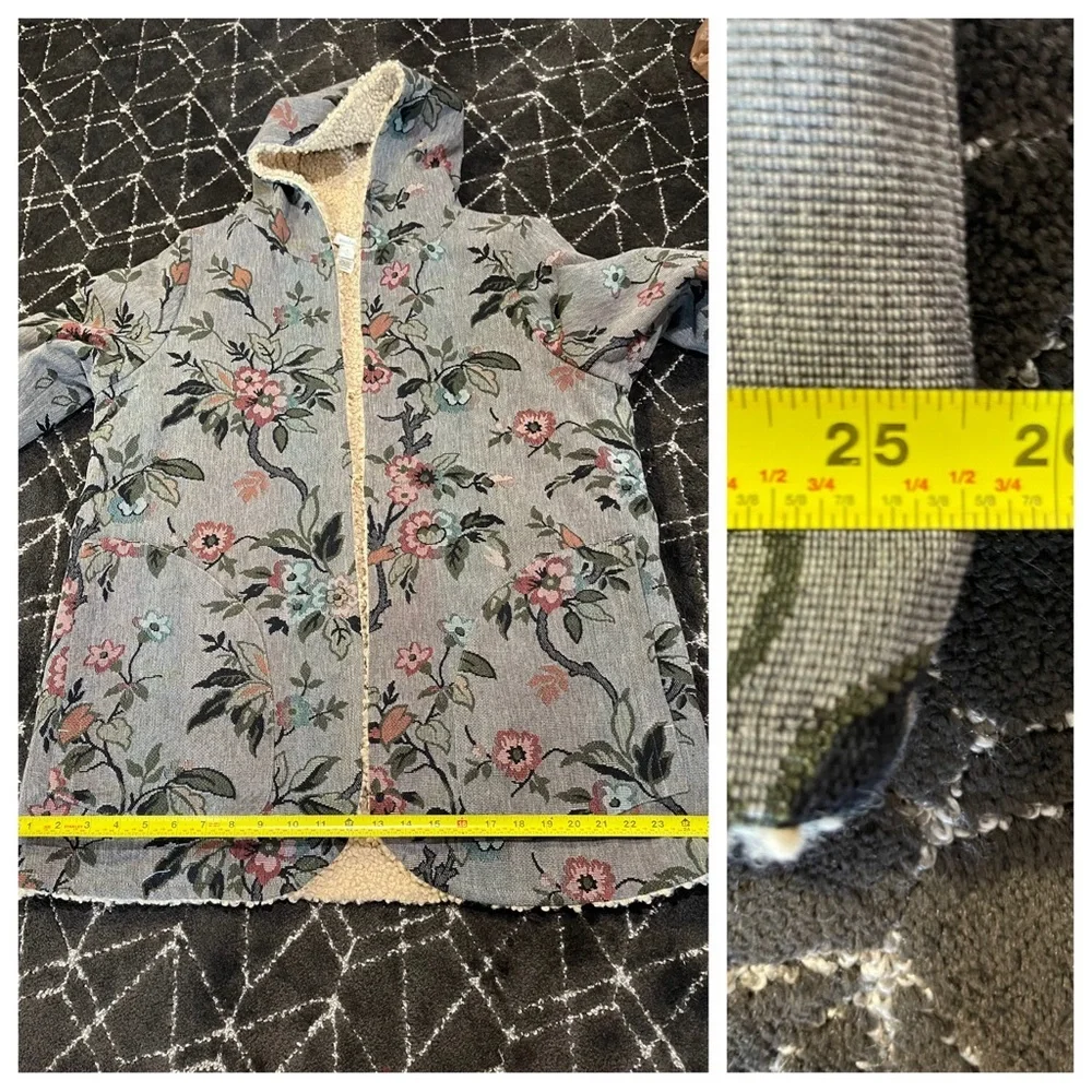 SUNDANCE Sherpa Reversible Augusta Floral Coat